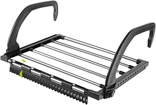 REFORUNG Balkonwäschetrockner Edelstahl Balkontrockner Klappbar Hängetrockner Wäscheständer Wandtrockner Heizkörper Schwarz Hängewäschetrockner Wäschehänger Balkon Trockner für Drinnen Draußen