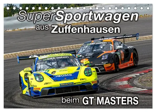 Super Sportwagen aus Zuffenhausen 2025 - Kalender mit spektakulären Rennszenen der Supersportwagen beim GT Masters. 14 Seiten voller beeindruckender Motive, ideal für Auto- und Motorsportliebhaber.