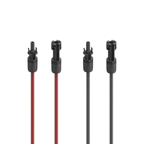Hama Solarkabel 4mm² Verlängerung 3m, 2er Set (MC4 Kabel, Solarkabel Verlängerung, sicher, flexibel, kompatibel mit Allen Solaranlagen und Balkonkraftwerk, Verlängerungskabel IP65) rot u. schwarz