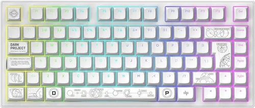 Dark Project ALU81A Terra Nova White ISO DE - Mechanische Gaming-Tastatur mit RGB - Erlebe die Dark Project ALU81A Terra Nova White ISO DE: Hochwertige mechanische Schalter, individuelle RGB-Beleuchtung und eine robuste Konstruktion für ein komfortables Gaming- und Büro-Erlebnis.