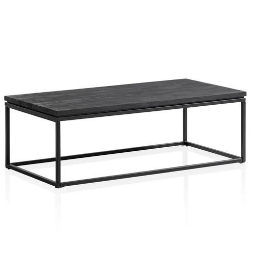 Wohnling Couchtisch WL6.987 - Moderner Sofatisch aus Massivholz und Metall - Couchtisch aus Mango-Holz mit schwarzem Metallgestell, ideal für ein stilvolles Wohnzimmer. Maße: 120x60x40 cm, belastbar bis 15 kg.