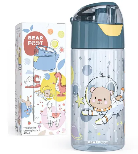 BEARFOOT Trinkflasche Trinkflasche Kinder leichte Wasserflasche - Astronaut Bär