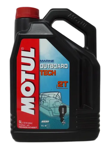 Motul 101728 Motoröl Outboard Tech 2T, 5 L - Motoröl für Außenbordmotoren, bietet hervorragenden Schutz und Leistung, ideal für anspruchsvolle Anwendungen und hohe Drehzahlen.