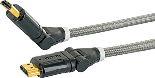 AINSTEIN High-Speed HDMI Kabel mit Ethernet 1,0m, schwenkbar, 360° HDMI Stecker > 360° HDMI Stecker