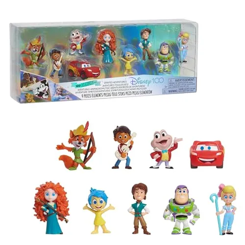 DISNEY D100 Just Play 100 Years of Spirited Adventures Limited Edition 9-teiliges offizielles Lizenz-Spielzeug für Kinder ab 3 Jahren
