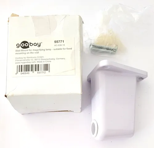 Goobay Wandhalterung für Lupenleuchten mit Gelenkarm, weiß - geeignet zur festen Montage an der Wand