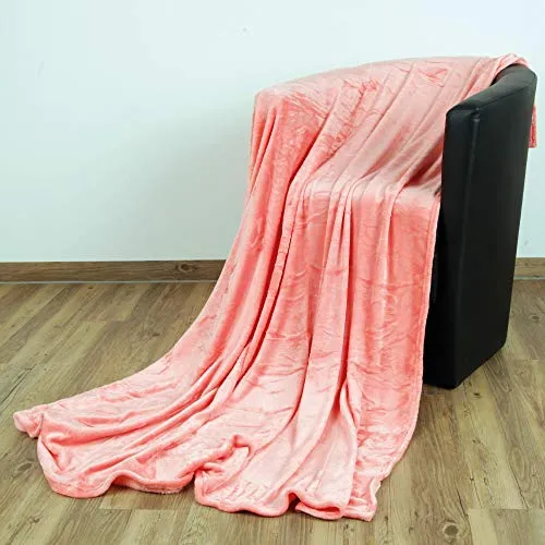 Bestlivings Kuscheldecke Celina 60x80 cm – Kinderdecke, Reisedecke in Lachs