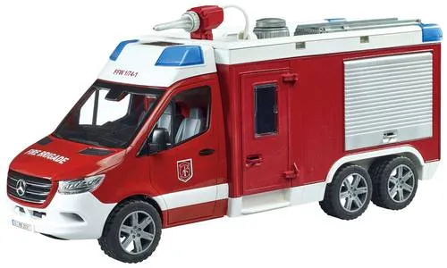 Bruder Mercedes Benz Sprinter Feuerwehrrüstwagen - Nutzfahrzeug Modell mit Light and Sound Modul, ideal für kreative Spielstunden und Feuerwehrabenteuer