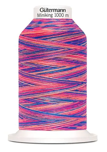 Gütermann G715264-9814 Nähgarn, Polyester, 9814 Rosa/Blau, 1000 m, meter