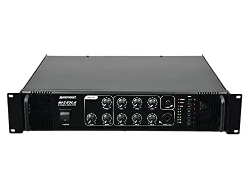 OMNITRONIC MPZ-500.6 Mischverstärker - PA-Endstufen mit 6-Zonen-Technik für komfortable Ansteuerung von ELA-Lautsprechern, 500 W Leistung und separat schaltbare Zonen - ideal für professionelle Anwendungen.