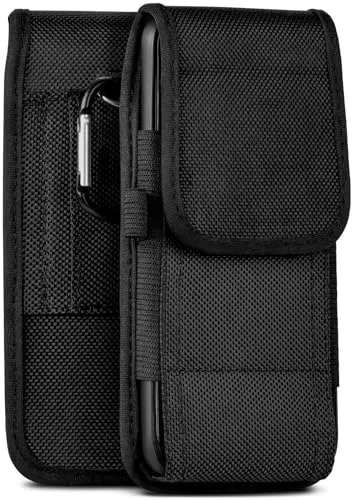 moex Agility Case für Sony Xperia 5 V Hülle mit Gürtelschlaufe, Handy Gürteltasche Outdoor Handyhülle, Nylon Gürtel Handytasche, robuste Schutzhülle mit Karabiner, Schwarz