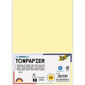 folia 6411 - Tonpapier strohgelb, DIN A4, 130 g/m²