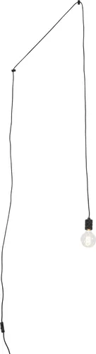 Qazqa - Puristische schwarze Pendellampe für modernes Wohnen - Hängeleuchten & Pendelleuchten - Dimmbar mit E27 Fassung, ideal für Wohnzimmer und Schlafzimmer. Stilvolles Design in Schwarz, perfekt für eine elegante Innenbeleuchtung.