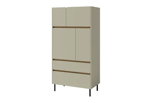 Deine Möbel 24 Hochkommode LIBU 05 – Beige Eukalyptus Eiche - Stilvolle Hochkommode aus der LIBU-Kollektion, ideal für Kinder- und Jugendzimmer. Mit 3 Drehtüren und einfacher Montage für praktischen Stauraum.