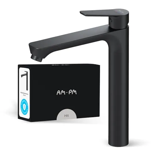 AM.PM Waschtischarmatur Hoch Schwarz - Bad- & Duscharmaturen: Elegante Einhebelmischer für optimale Temperaturkontrolle und spritzfreien Wasserstrahl, ideal für modernes Badezimmerdesign.