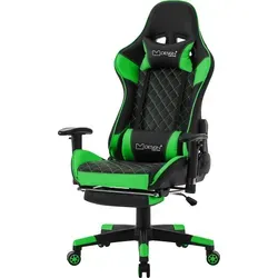 ML-Design Gaming Stuhl mit Fußstütze - Ergonomischer Drehstuhl für Gamer - Bürostuhl mit höhenverstellbarer Sitzfläche und einziehbarer Fußstütze für maximalen Komfort beim Spielen und Arbeiten. Ergonomisches Design schützt die Wirbelsäule und bietet stundenlangen Sitzgenuss.