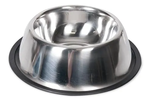 Karlie Inox Cocker, Hundenäpfe, Mit Gummirand, Edelstahl, Silber, 900 ml, Durchm.16-21 cm