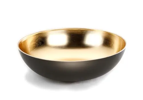 Inge-glas Deko Schale 30cm Kunststoff - Dekoschüssel zum Befüllen und Dekorieren - Tischdeko Kerzenschale Servierschale - Schüssel Schwarz Gold