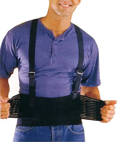 Mikros PQS Rückenstützgurt - Rückengurt schwarz, Größe M - Medizinische Verbrauchsmaterialien für den Rücken, extrem luftdurchlässig zur aktiven Bandscheibenentlastung und einfach an- und abzulegen.