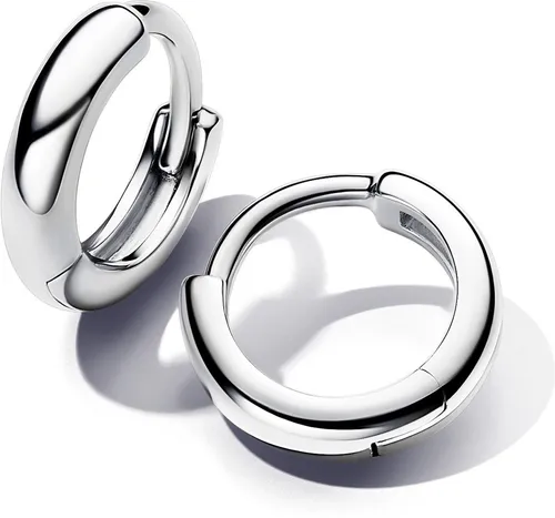 Pandora Runde Huggie-Kreolen-Ohrringe 293286C00 in silber von Pandora