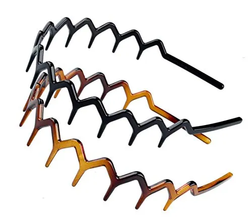 Stück schwarz + braun Frauen Damen Mädchen Kunststoff Harz Zähne Kamm Haarband Haarband Kopfschmuck Haar Hoop Hairstress Styling Zubehör DIY Beauty Tool für den täglichen Gebrauch 2