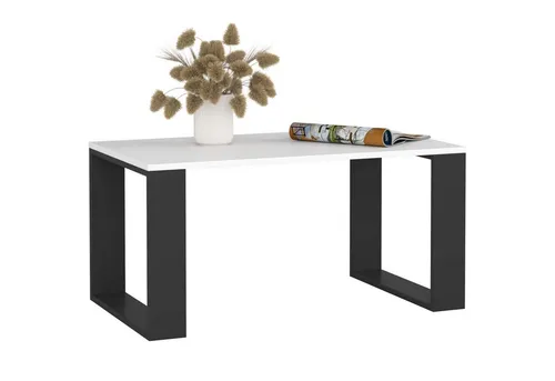 Raumhirsch Couchtisch Nox, Weiß-Schwarz, 92x45x53 cm, moderner Wohnzimmertisch