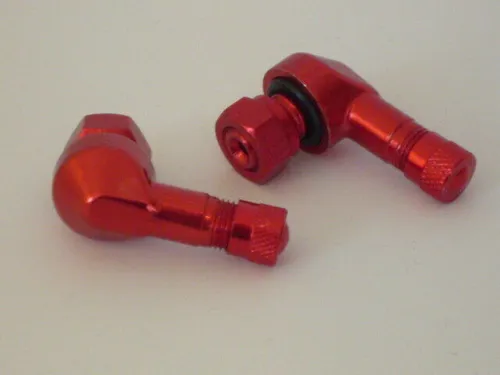 2x Motorrad Alu Winkelventil 8,3mm ROT, Ventil, Eckventil >562118-2<
