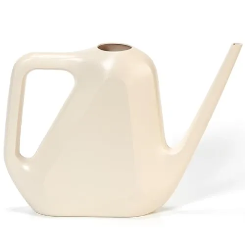 Plastia Gießkanne Klein für den Zimmerpflanzen 1,6 L - Blumengießkanne aus Recyceltem Kunststoff - Giesskanne mit Langem Ausgießer für Einfache Bewässerung, Elfenbein