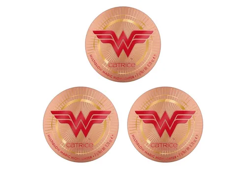 Catrice Highlighter Wonder Woman Multiglow Magic Highlighter, 3-tlg., 04849, Multiglow-Effekt, Variable Deckkraft, passt zu jedem Hautton.