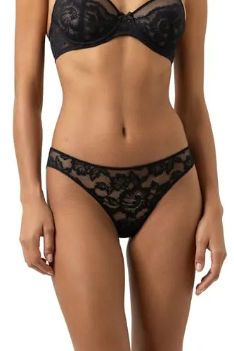 Mey Dessous Serie Amazing Damen Strings Schwarz XS(36) - Funktionsunterwäsche mit hüftigem Sitz, flachem Bund und elegantem Vollspitzen-Material für höchsten Tragekomfort und Stil.