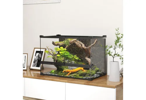 PawHut Glasterrarium für Reptilien 48L mit Frontbelüftung
