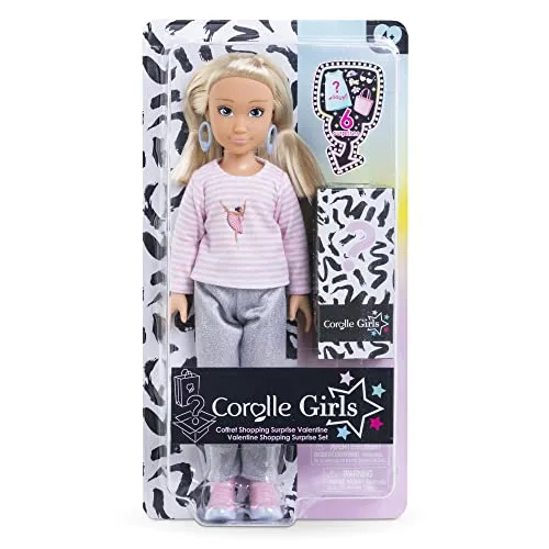 Corolle Girls - Valentine Shopping Surprise Puppe - Spielzeug für Kindergartenkinder, ideal ab 4 Jahren, fördert kreatives Spiel und Fantasie.