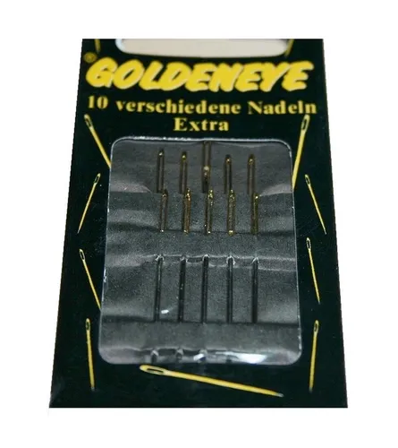 Nähnadeln Sticknadeln-Set extra großem Goldöhr nickelfrei 10-teilig (1000)