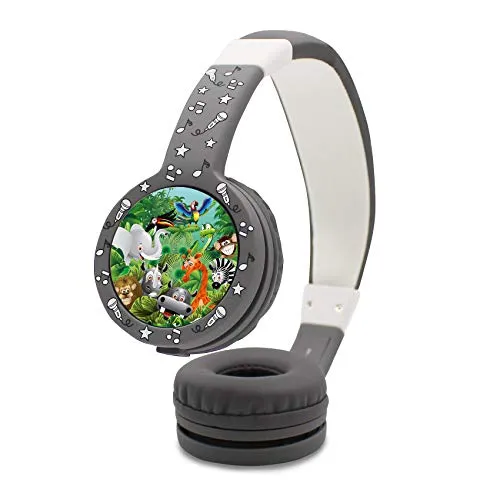 Schutzfolie für Tonie Lauscher Design Aufkleber Cover für Kopfhörer kindgerecht passgenau selbstklebend Folie Zubehör für Kinder Spielzeug Y055 (Nr. 12 Dschungel, ohne Wunschname)