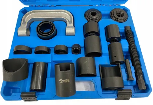 KUGELGELENK-MONTAGE-SET 21-teilig - Abzieher-Set für Kugelgelenke, inklusive aller benötigten Hülsen und Druckstücke, ideal für die Wartung von US-Fahrzeugen und europäischen Transportern.