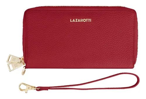 Lazarotti Geldbörse Bologna Leather, Leder, rot - Elegante Damengeldbörse aus hochwertigem Leder, ausgestattet mit 8 Einsteckfächern und praktischem Reißverschluss, ideal für stilvolle Aufbewahrung.