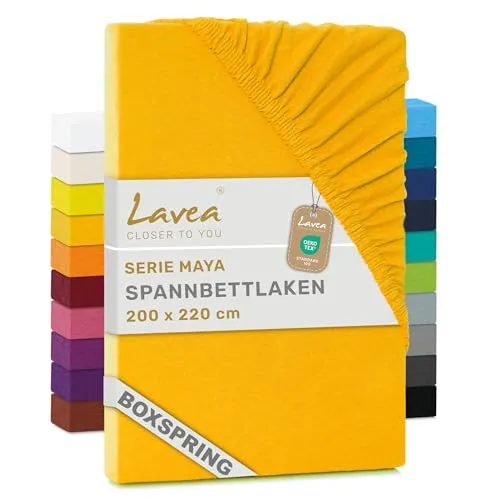 Lavea Spannbettlaken Maya in gold von Lavea