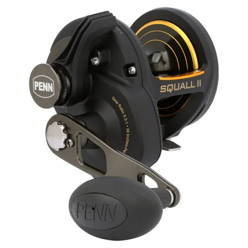 PENN Squall II Lever Drag Angelrolle 30 - Hochwertige Angelrolle mit leichtem Graphitkörper, Edelstahlgetriebe und leistungsstarkem Dura-Drag-System für maximalen Widerstand von 9,1 kg – ideal für anspruchsvolle Angler.