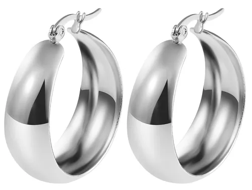 Akzent Edelstahl Ohr Ring Klapp Creolen Ohrstecker Edelstahl Klappverschluss 033