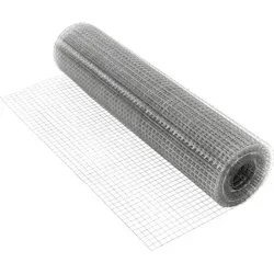 ECD Germany Volierendraht 25x25mm – 1x25m verzinkter Stahl - Robuster Volierendraht aus galvanisch verzinktem Stahl mit 25x25mm Maschen, ideal für Gehege und Umzäunungen. Langlebig, witterungsbeständig und einfach zu verarbeiten.
