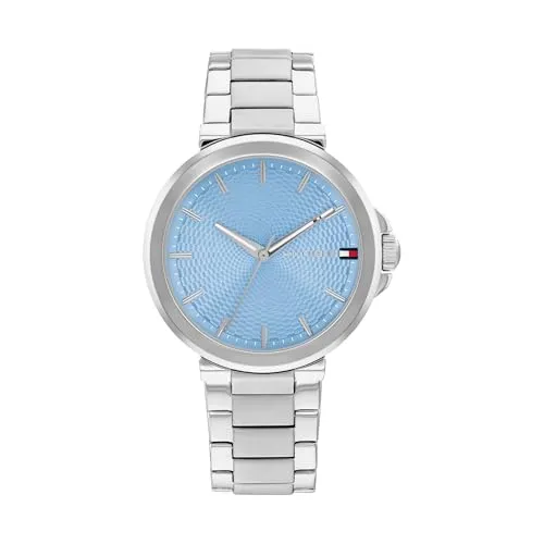 Tommy Hilfiger Damen Uhr 1782777 mit 3-Zeiger-Quarzwerk - Armbanduhren für Damen mit präzisem 3-Zeiger-Quarzwerk und elegantem, glacialblauen Zifferblatt – ideal für einen modernen Casual Look.