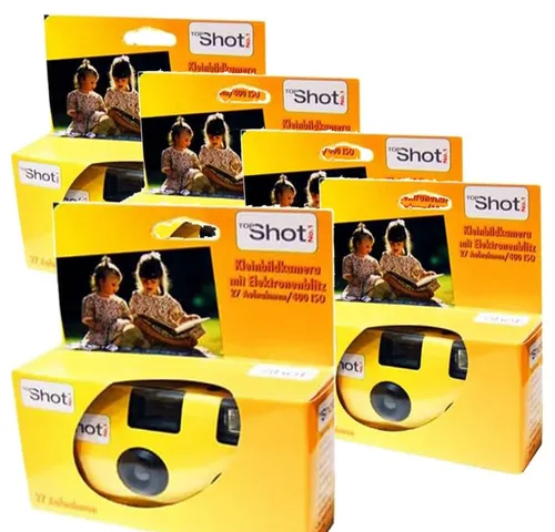TopShot 5 x Einwegkamera Topshot gelb/rot Einwegkamera von TopShot