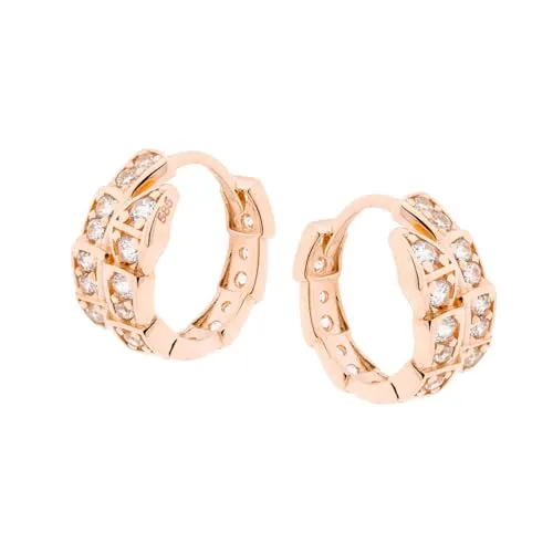 Ohrringe aus 585er Rotgold mit Zirkonia im extravaganten Design