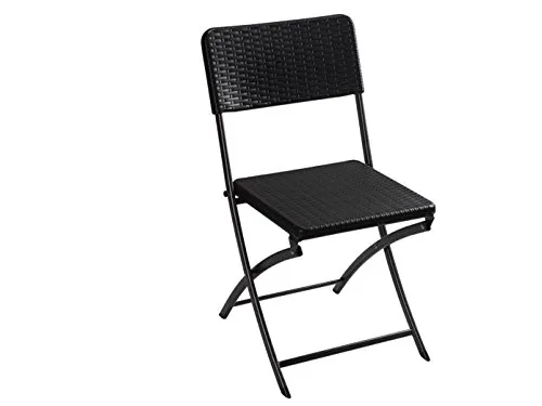 Toolland Gartenstühle - Klappstuhl in Rattanoptik - Essstühle aus wetterfestem Kunststoff mit Rattanoptik, platzsparend und bis zu 300 kg belastbar. Ideal für Garten und Camping!