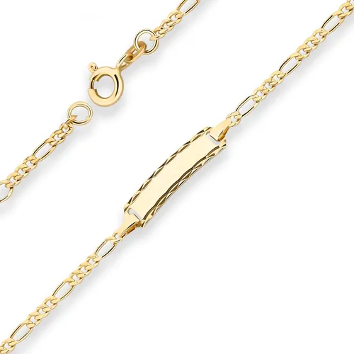 Figarokette Armband aus 585 Gelbgold - 14 cm für Kinder - Elegantes Figarokette Armband aus 585 Gelbgold, perfekt für Kinder. Hochwertige Verarbeitung und zeitloses Design machen es zum idealen Geschenk.