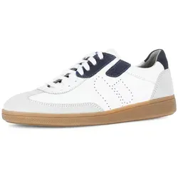 Pius Gabor Sneaker - Sportlicher Freizeitschuh mit Perforation in G-Weite - Sneaker in blau/weiß, aus Nappaleder und Veloursleder, mit rutschhemmender Gummi-Laufsohle und herausnehmbarer Innensohle für optimalen Komfort.