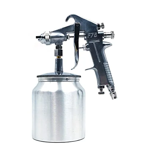 ANCLLO F-75G HVLP Sprühpistole, Schwerkraft-Farbsprühgerät, mit 400cc Kapazität Aluminiumbecher, 1,5mm Düse 600ml