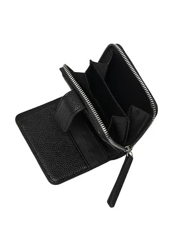 s.Oliver Geldbörse Wallet in Grey/Black - Kompakte s.Oliver Geldbörse mit 6 Kartenfächern und 2 Geldscheinfächern. Praktisches Design in genarbter Optik, ideal für den Alltag und passt in jede Tasche.
