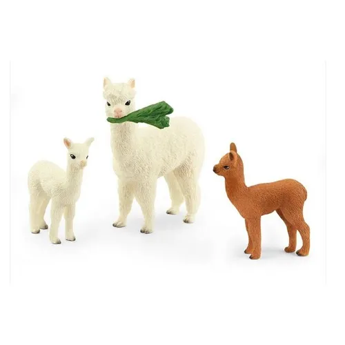 Schleich Wild Life 42544 - Alpakafamilie mit 2 Jungtieren, ideal für kreative Rollenspiele und tierliebe Abenteurer