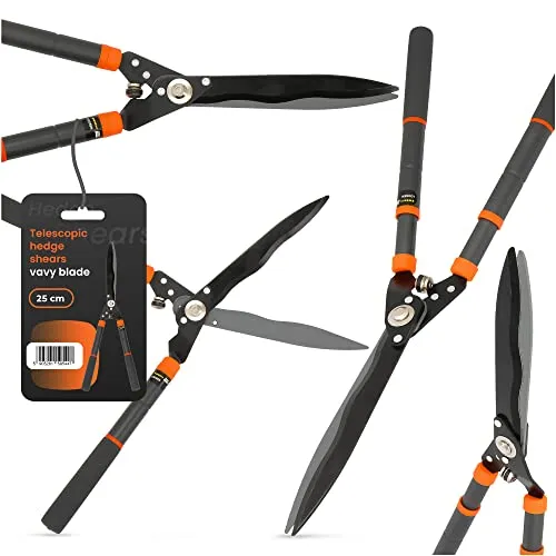 Teleskop-Heckenschere mit gewellter Klinge 25cm
